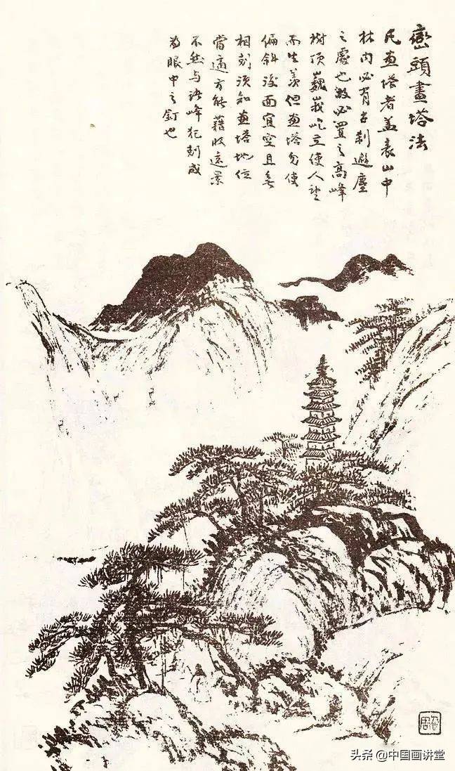 影响颇大,以中国画白描的形式介绍了各种山水题材的画法,对结构,笔法