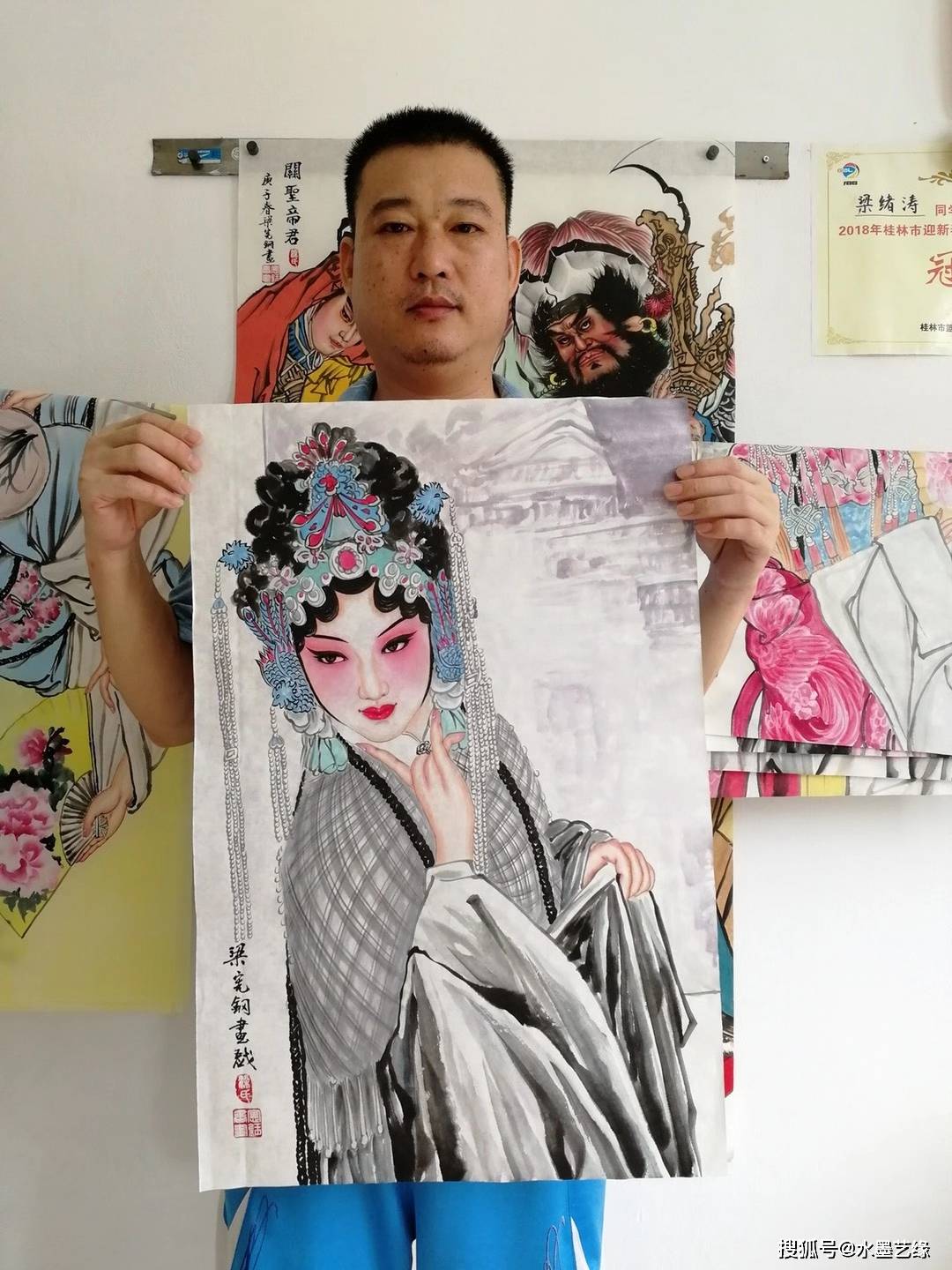 著名画家—梁宪钢老师古典戏曲人物作品欣赏