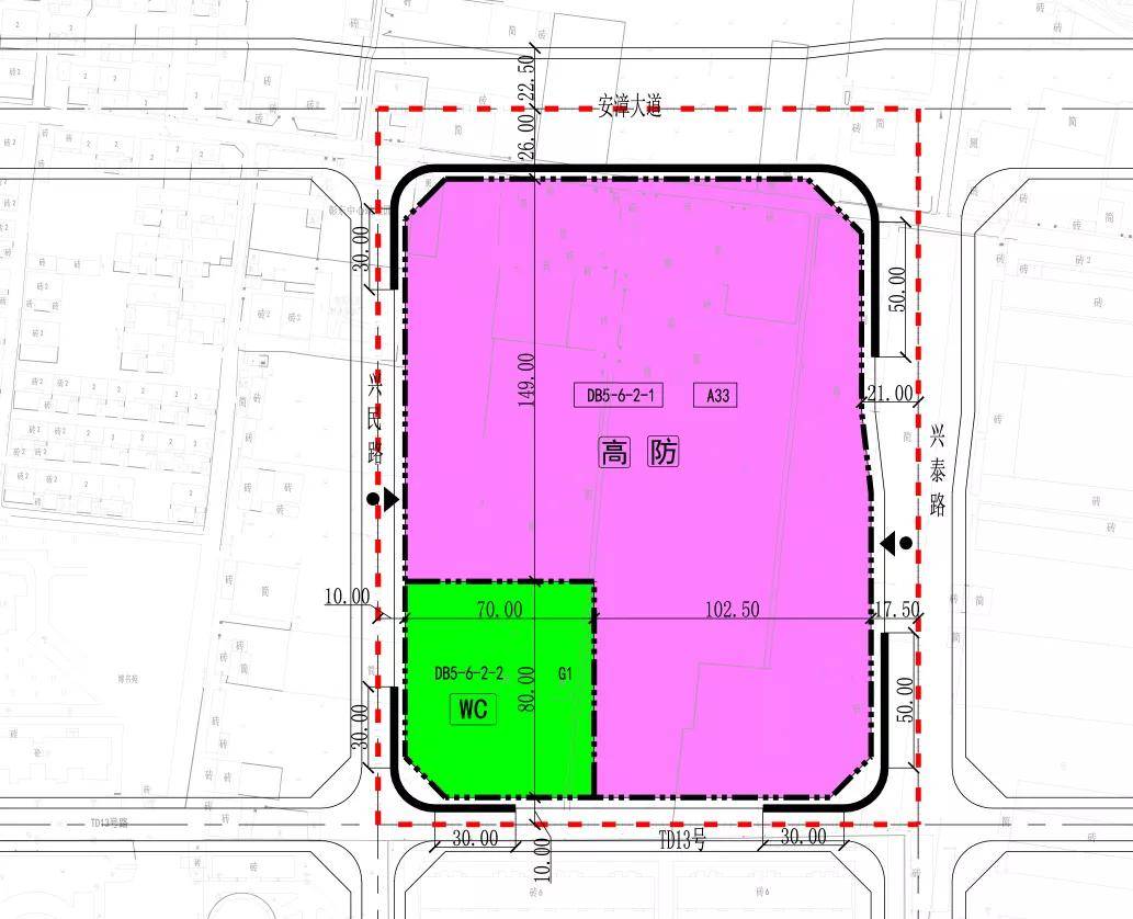 规划地块位于安阳市北关区,安漳大道与兴民路交叉口东南,规划总用地5.