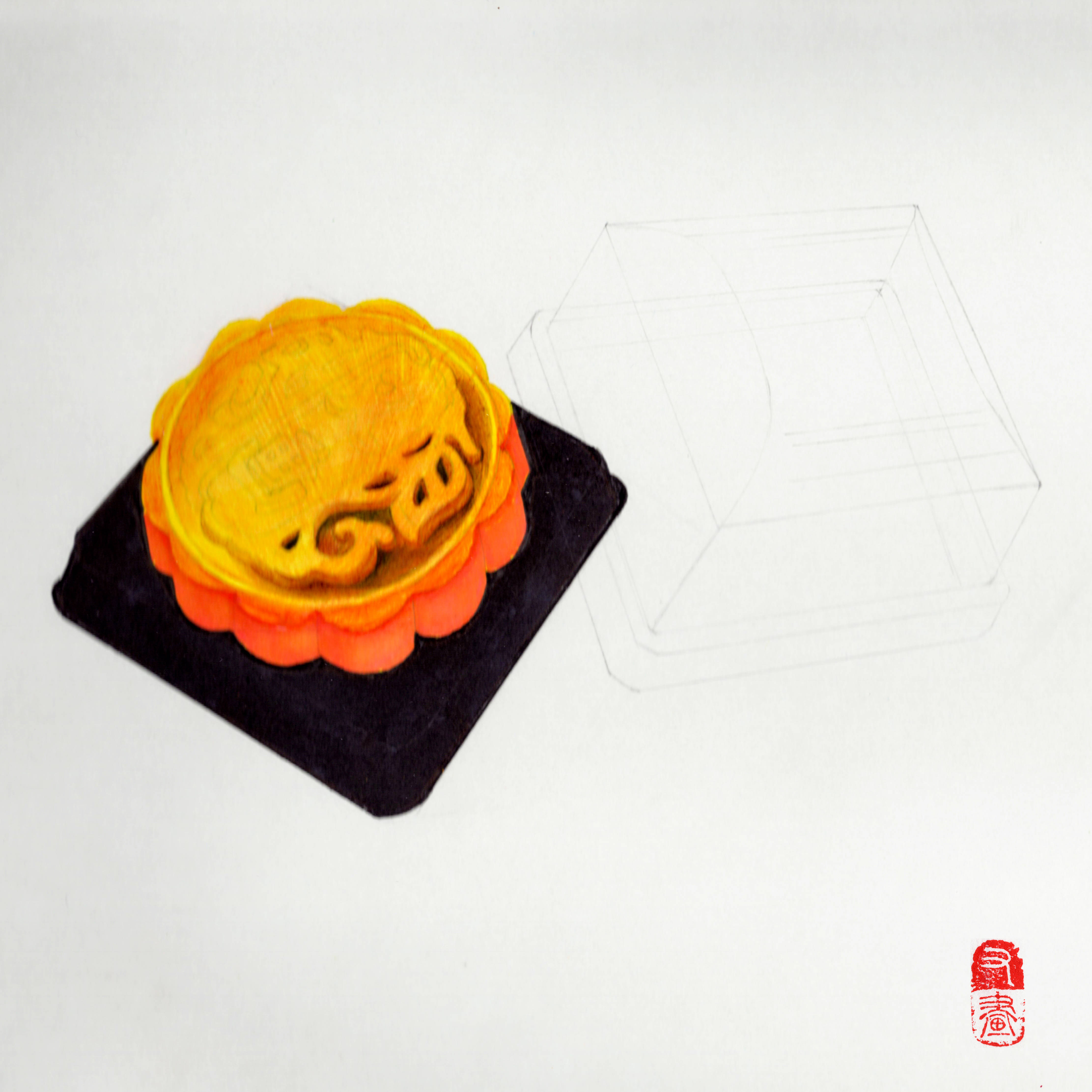 艺术分享:彩铅月饼写实教程步骤图分享