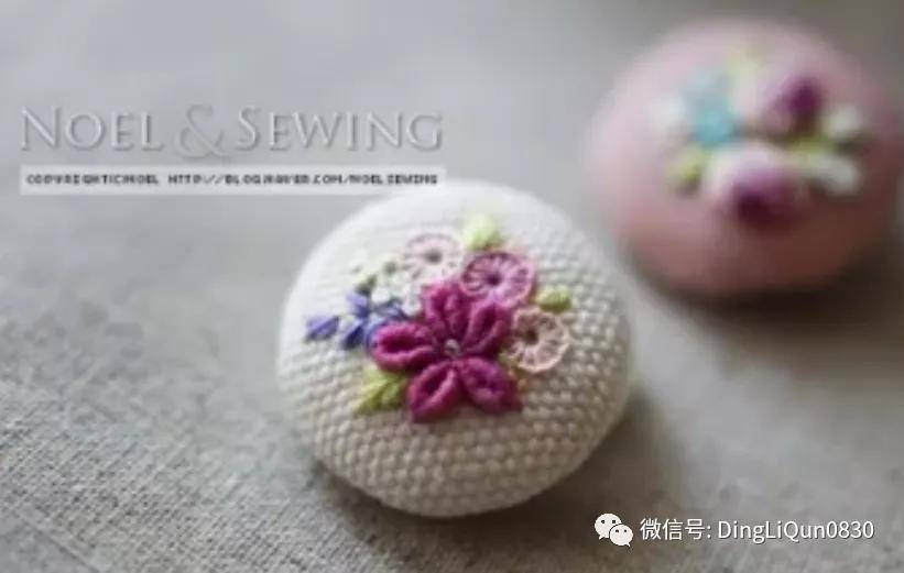 手绣|「刺绣作品」50款时尚的手绣布料纽扣，也许用的到！