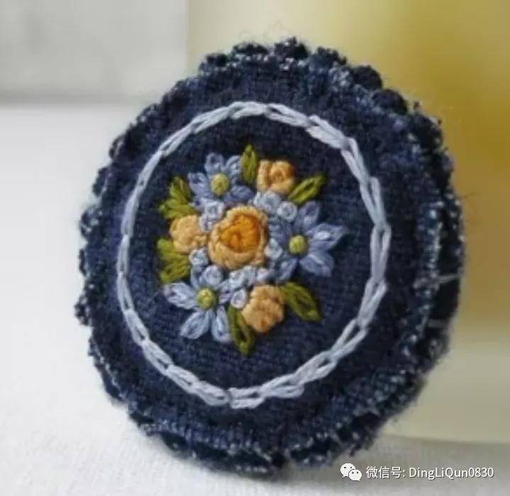 手绣|「刺绣作品」50款时尚的手绣布料纽扣，也许用的到！