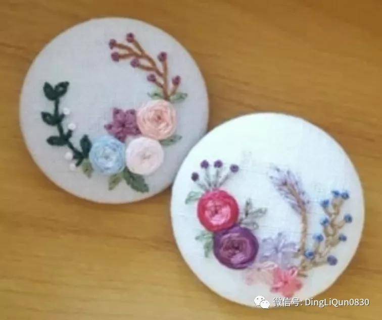 手绣|「刺绣作品」50款时尚的手绣布料纽扣，也许用的到！