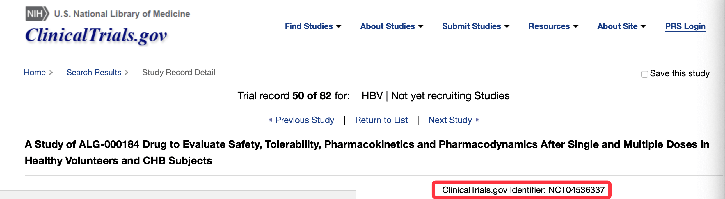 新药|乙肝在研新药ALG-000184，I期分3部分组成，口服剂型