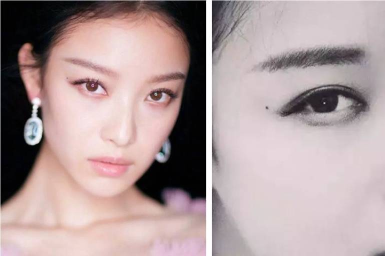 热巴|当红女星的“美人痣”，热巴长在眼下，韩佳人在鼻尖，谁最迷人？