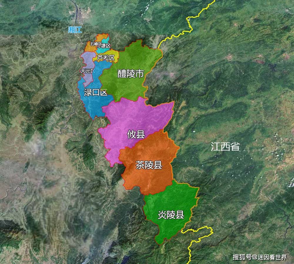 原创11张地形图,快速了解湖南省株洲市的9个市辖区县市
