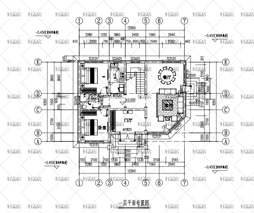 12米×9米自建房图纸