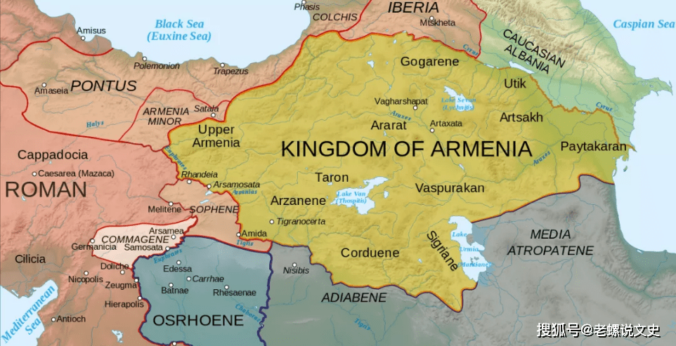 帕提亚帝国(又名安息帝国)在伊朗高原上崛起,从东面蚕食起亚美尼亚