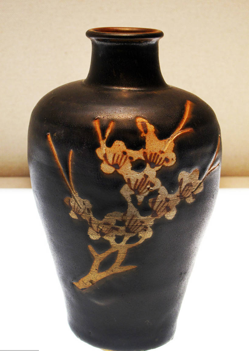宋吉州黒釉梅瓶陶磁器 装飾品 工芸品 美術品景徳鎮 花瓶 置物 - 美術品 