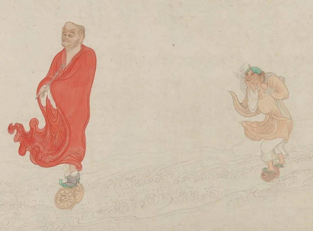 模写】吉】7666 袁子安 仙人像 作者不明 中国画 羅漢像 仏画 仏教