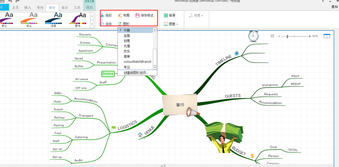 如何用思维导图imindmap中的模板创建导图