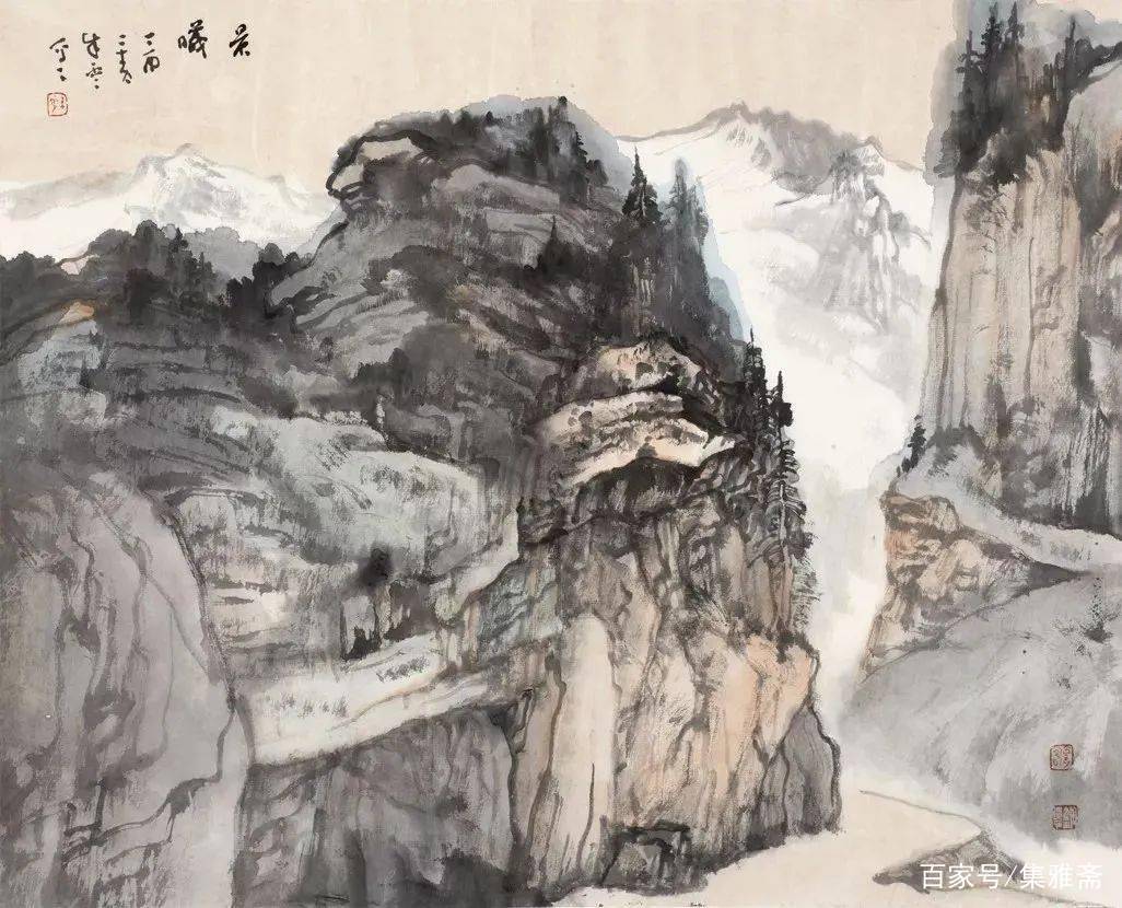 当代著名书画家朱零山水画作品欣赏