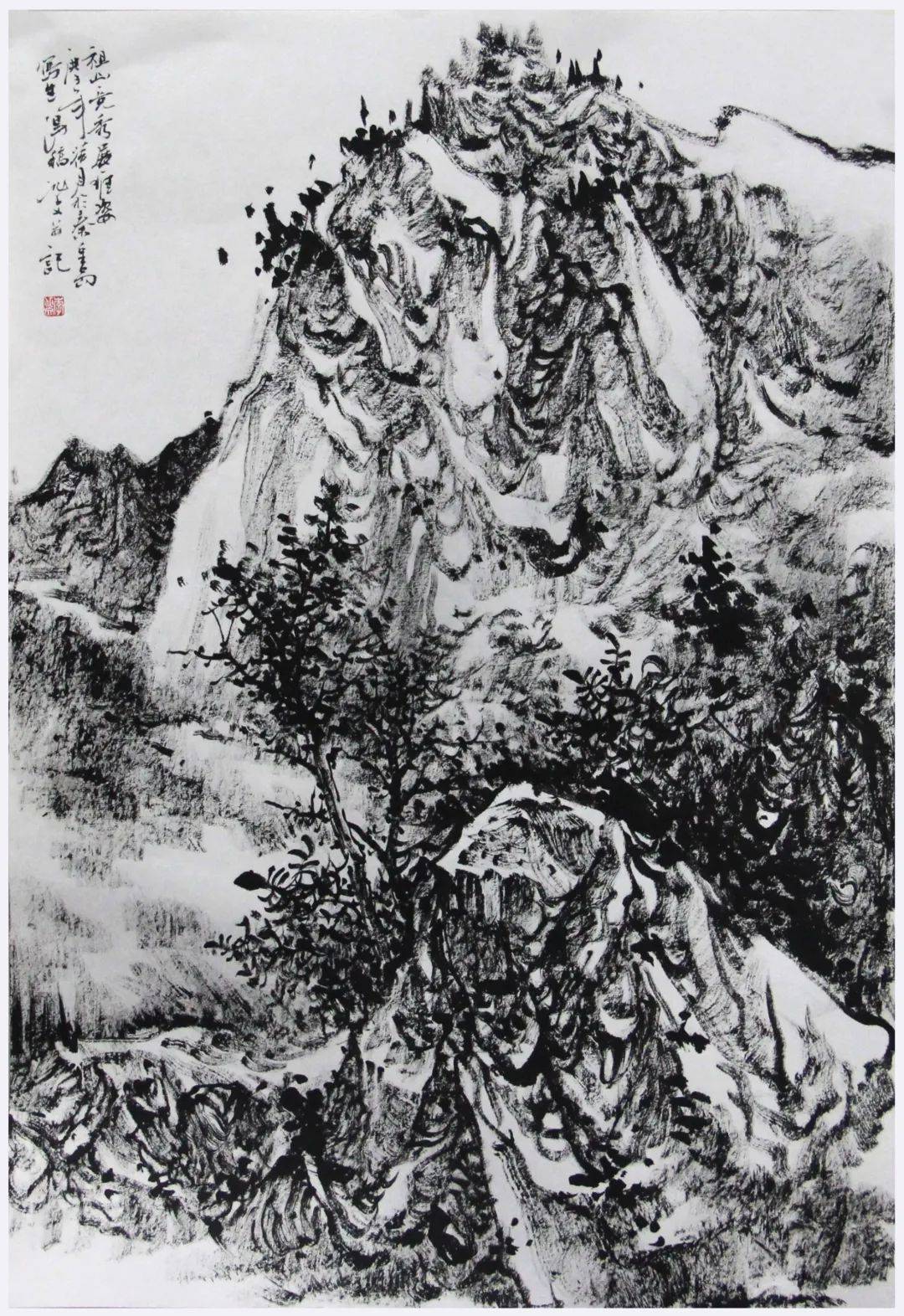 著名画家李兆文焦墨山水画欣赏