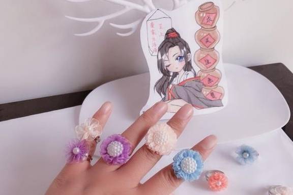 生活|可爱的手缝花小戒指手工制作教程，小小的很可爱