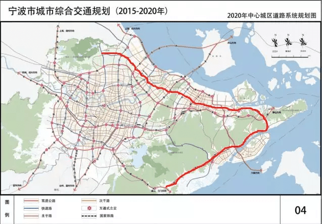 宁波环城南路东延至富春江路与沿海中线高架互通未来可以直达梅山岛