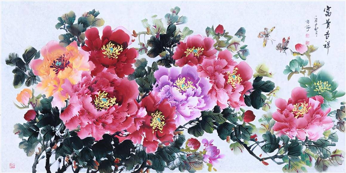 中国当代著名女画家王潆冉作品欣赏_牡丹