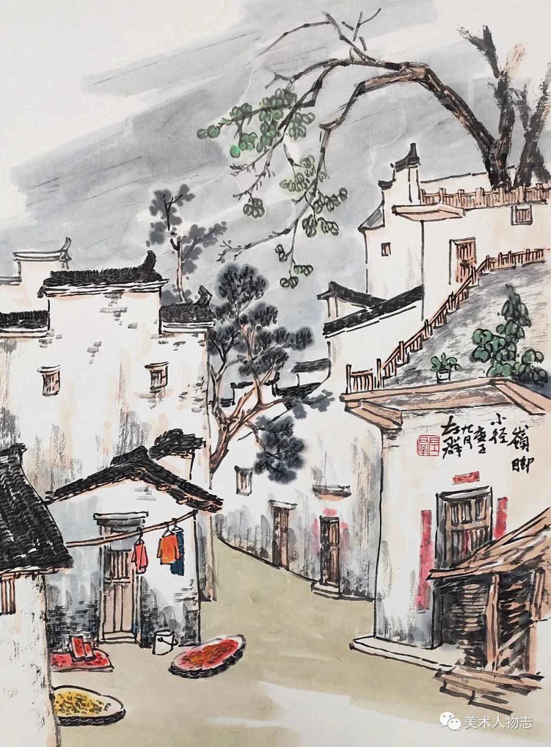 中国美术人物志左群婺源写生作品