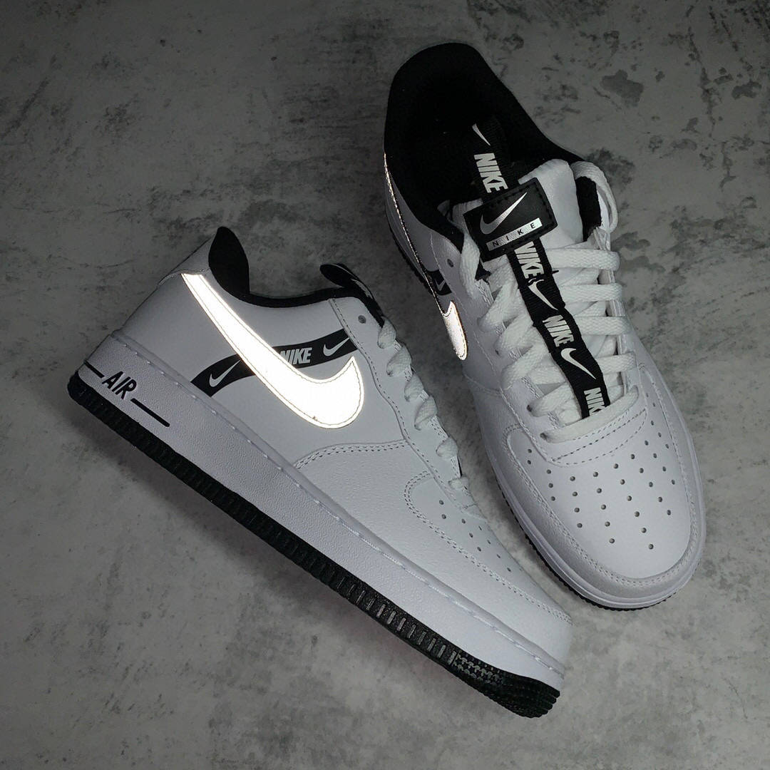 耐克nikeairforce1lv8ksa3m反光黑白空军一号板鞋ct4683100