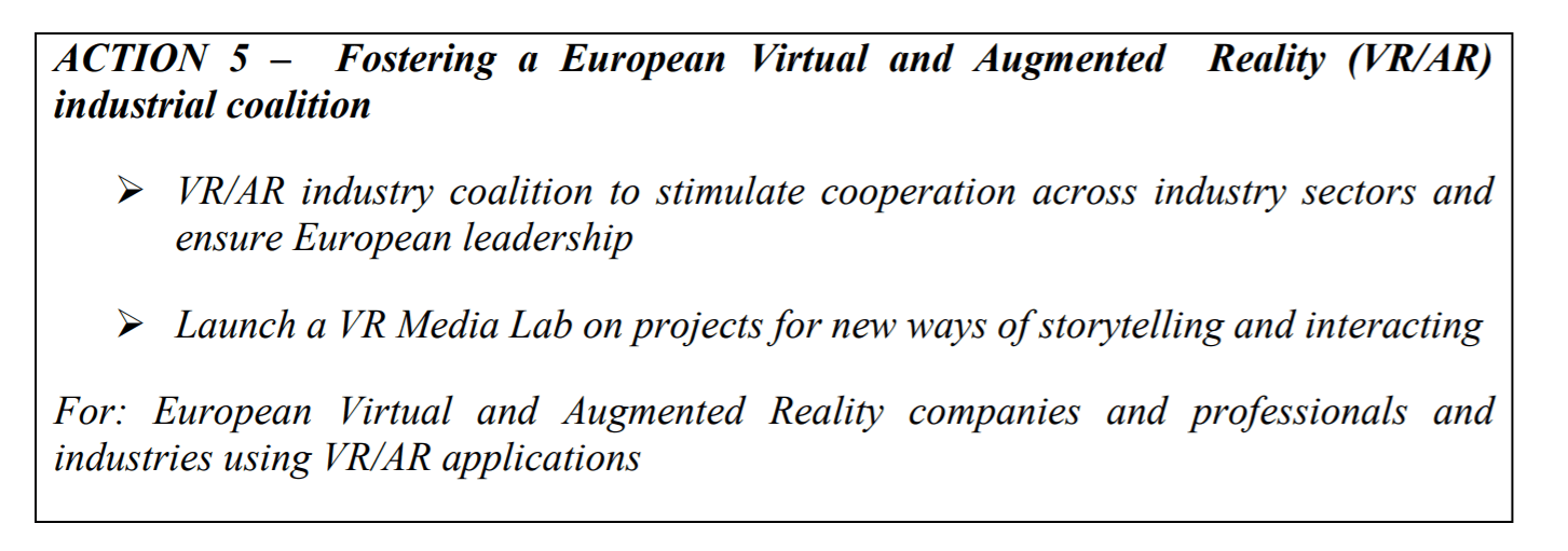 产业|欧盟发布10年行动计划，欲统一欧洲AR/VR产业联盟