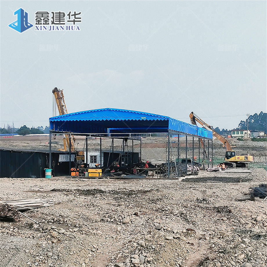 工地大型悬空伸缩电动雨棚厂家定做