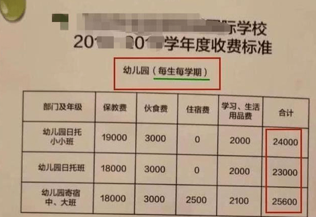 原创幼儿园学费单曝光,或超很多家庭总收入:确认过眼神,不敢生娃了