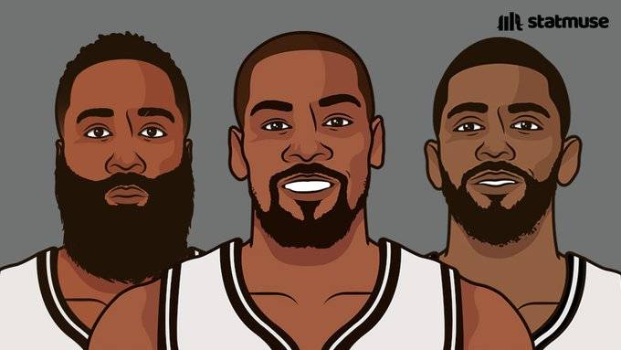 给出了本赛季nba场均单打得分排名前十的球员,篮网队的三巨头排名前三