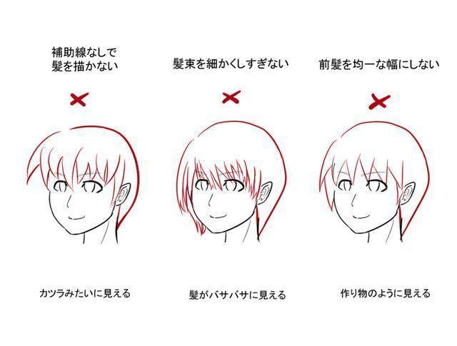 画画初学者如何画动漫人物头发_刘海