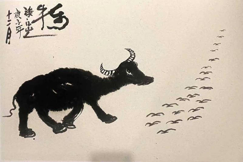 国画大师朱祖国从放牛娃成为画牛大师