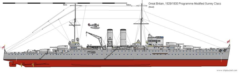 约克级毕竟不是英国海军理想的巡洋舰型,因此海军部要求在诺福克级