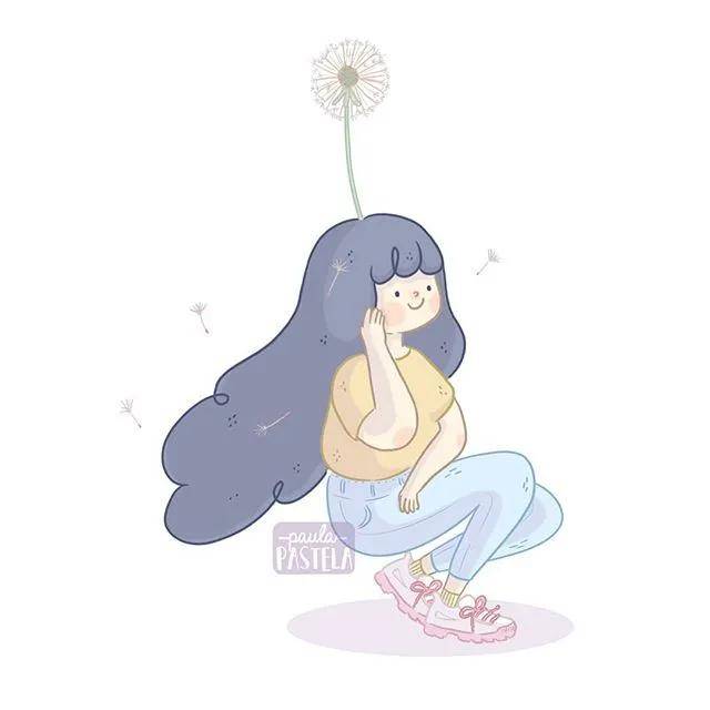插画paulabugue09o蜜桃冰淇淋味的小世界