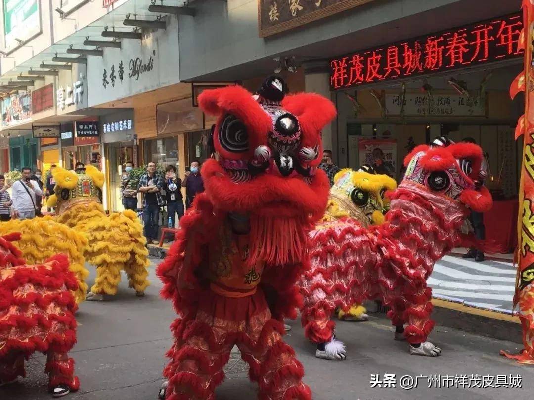 一众领导为象征着"红红火火"的八只醒狮点睛.