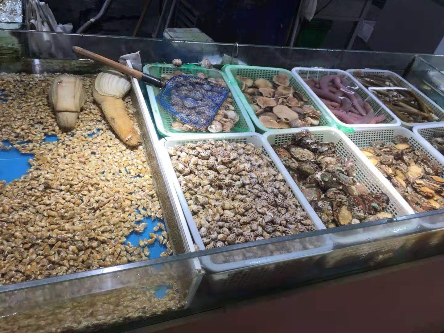 丰富的种类齐全的海鲜成为他家不同于别家的最大特色!