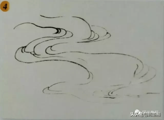 中国画山水基础技法云水树的画法