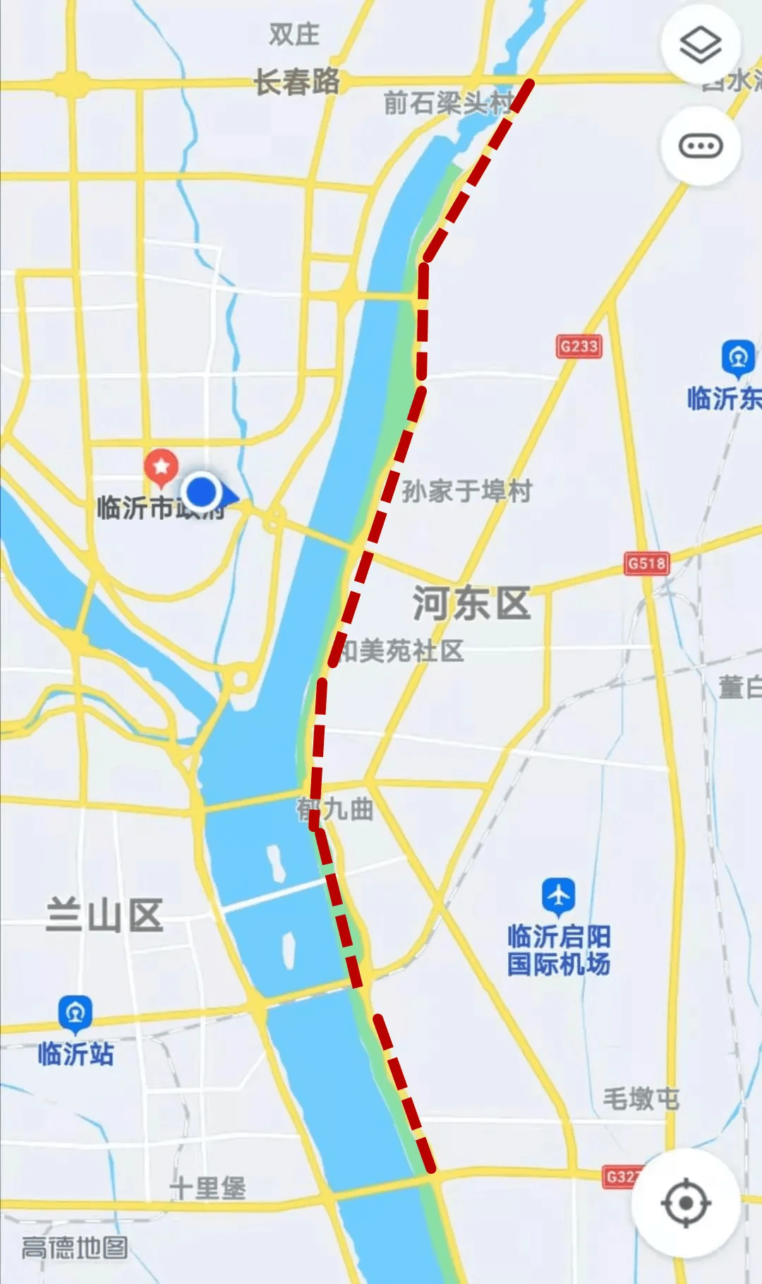 包含滨河东路(沂河路-长春路,道路位于临沂市河东区