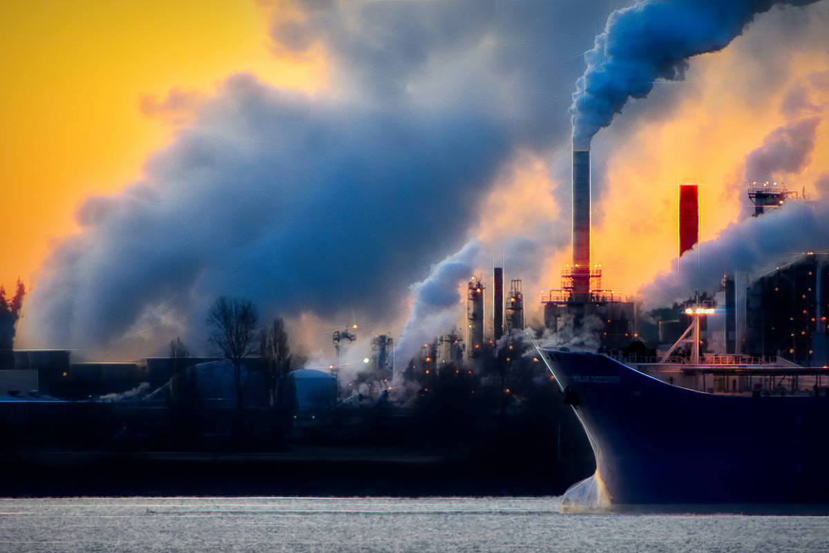 浓重的工业废气排放污染