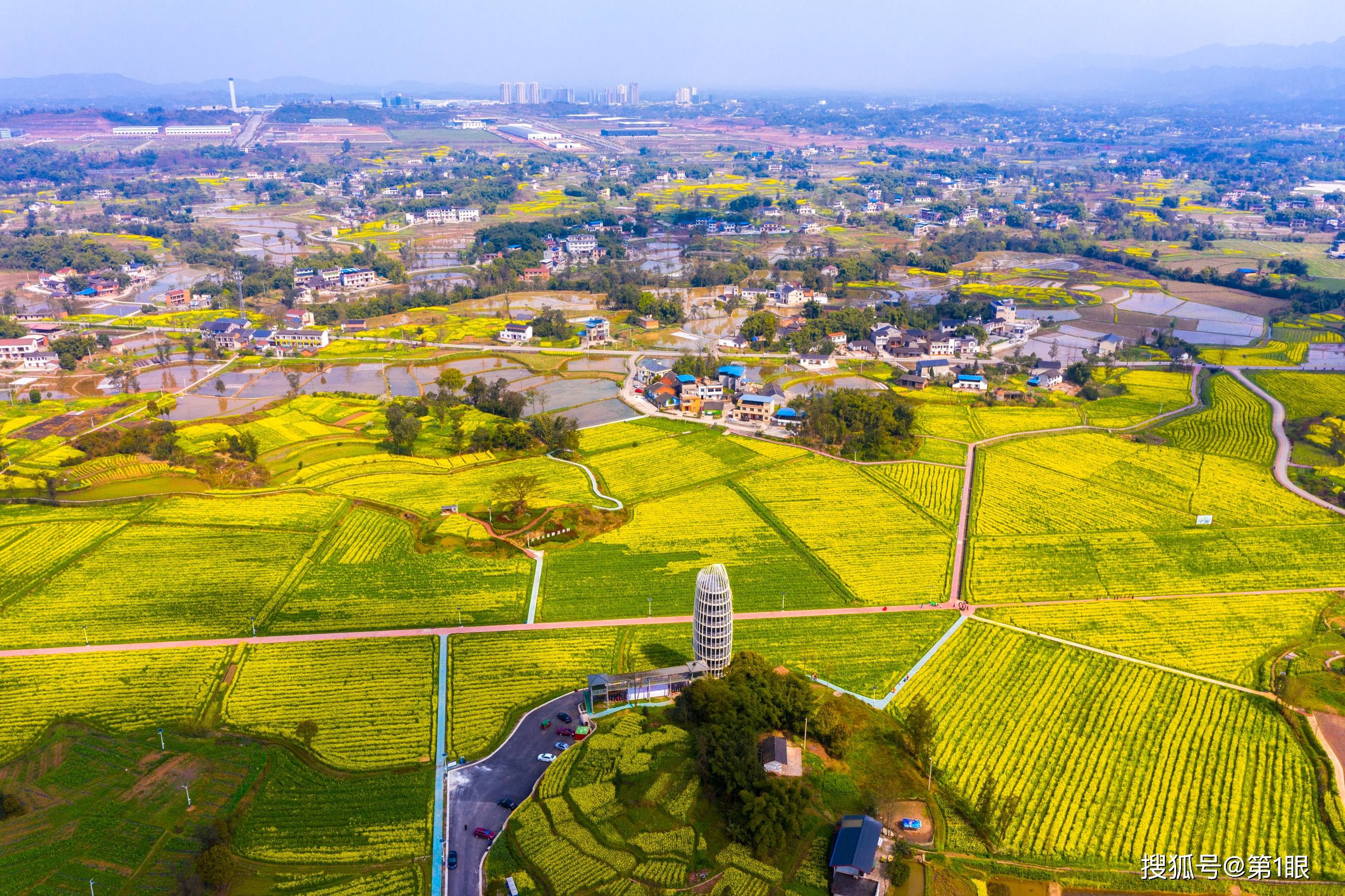 网红打卡点重庆大足隆平五彩田园