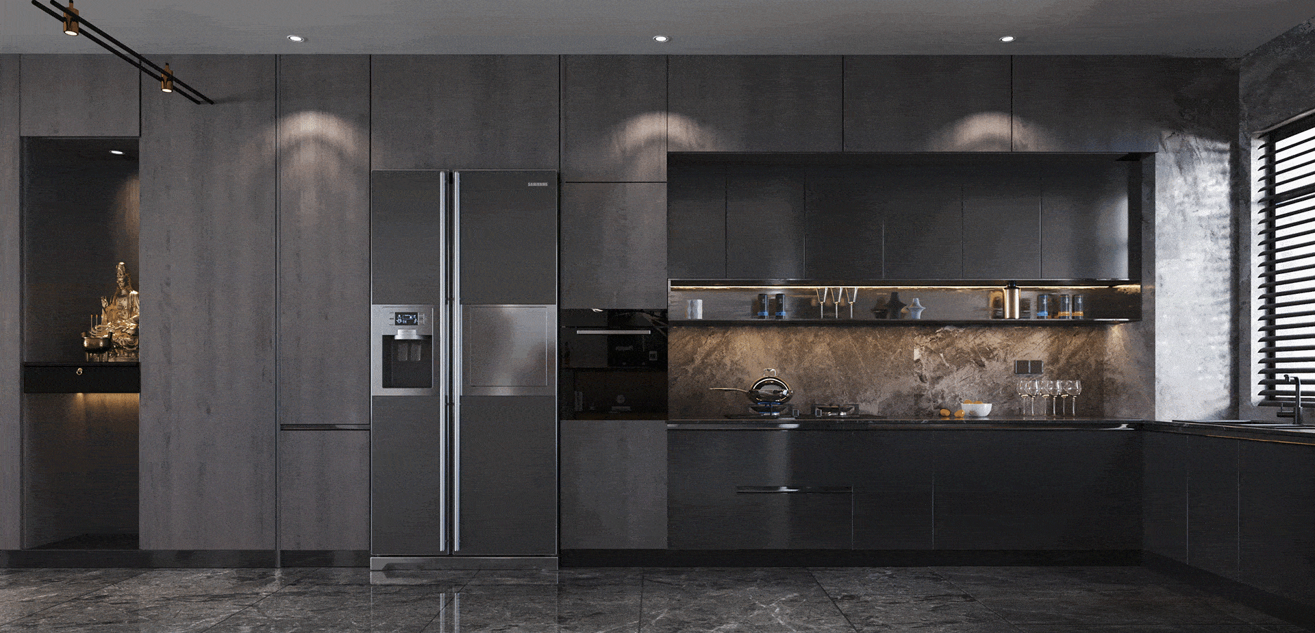 study   kitchen  shower room  卫生间大理石台面干净清爽,镜子