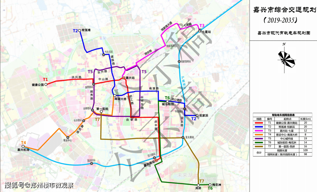 嘉兴市区有轨电车规划7条线路