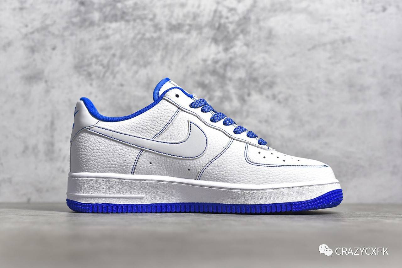 耐克nikeairforce1low空军一号蓝白画笔低帮板鞋