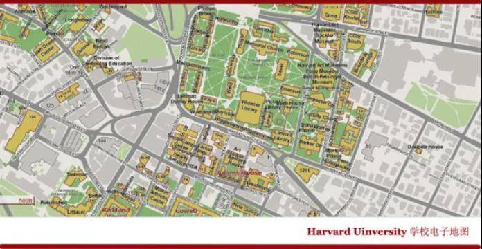 据统计,哈佛大学的设施分布在二十多个地方, 总面积有4882英亩,建筑