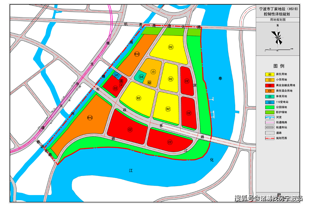 丁家地段(hs-19)控制性详细规划图片来源于宁波市海曙区人民政府