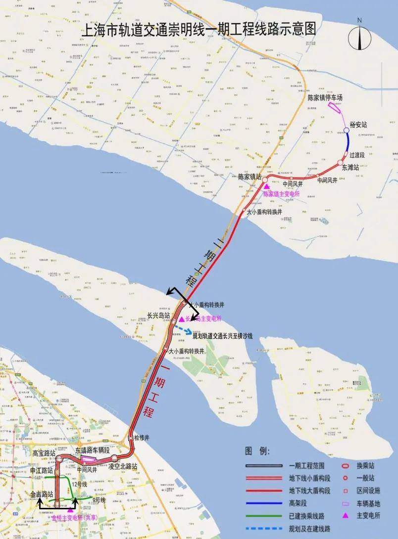 的根据市发改委要求为推进项目实施上海轨交崇明线规划图可与9号线,12
