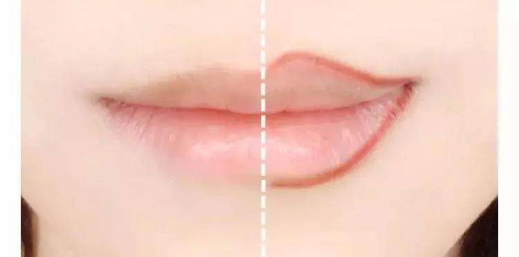 画厚效果对比 如果对唇形实在不满意,也可以不画唇线,像巩俐或者