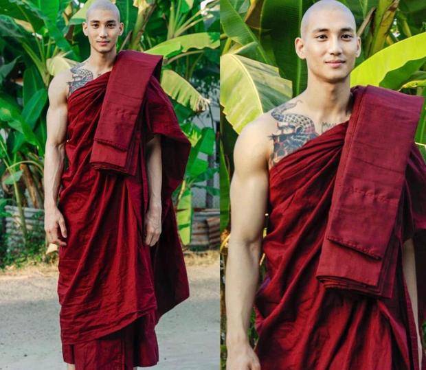 缅甸男模6块腹肌,着袈裟照片出圈,被网友称为"帅气和尚"