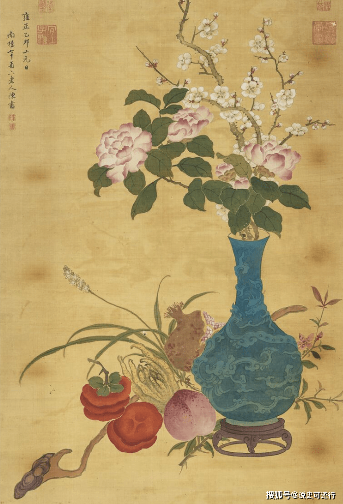 一种小众的中国画题材,画个器物插朵花,看似简单却藏着金石趣味