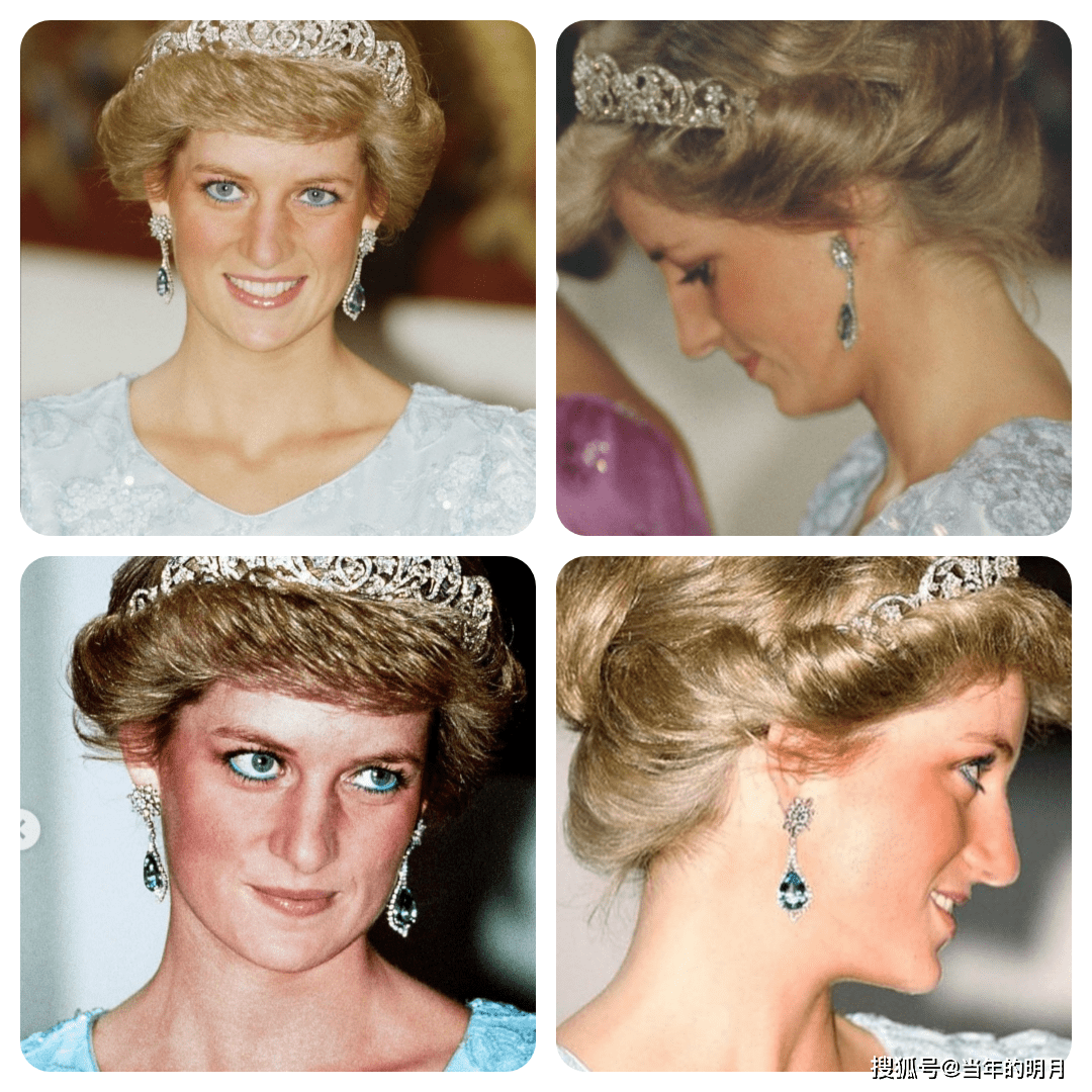 戴安娜王妃的海蓝宝石首饰,这对耳环不知被谁继承,特别有感觉