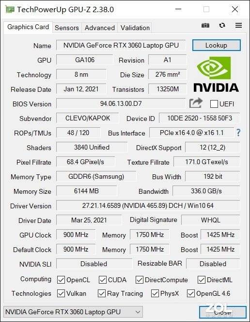 nvidia geforce rtx 3060笔记本电脑gpu加持 神舟z8-ca5np评测