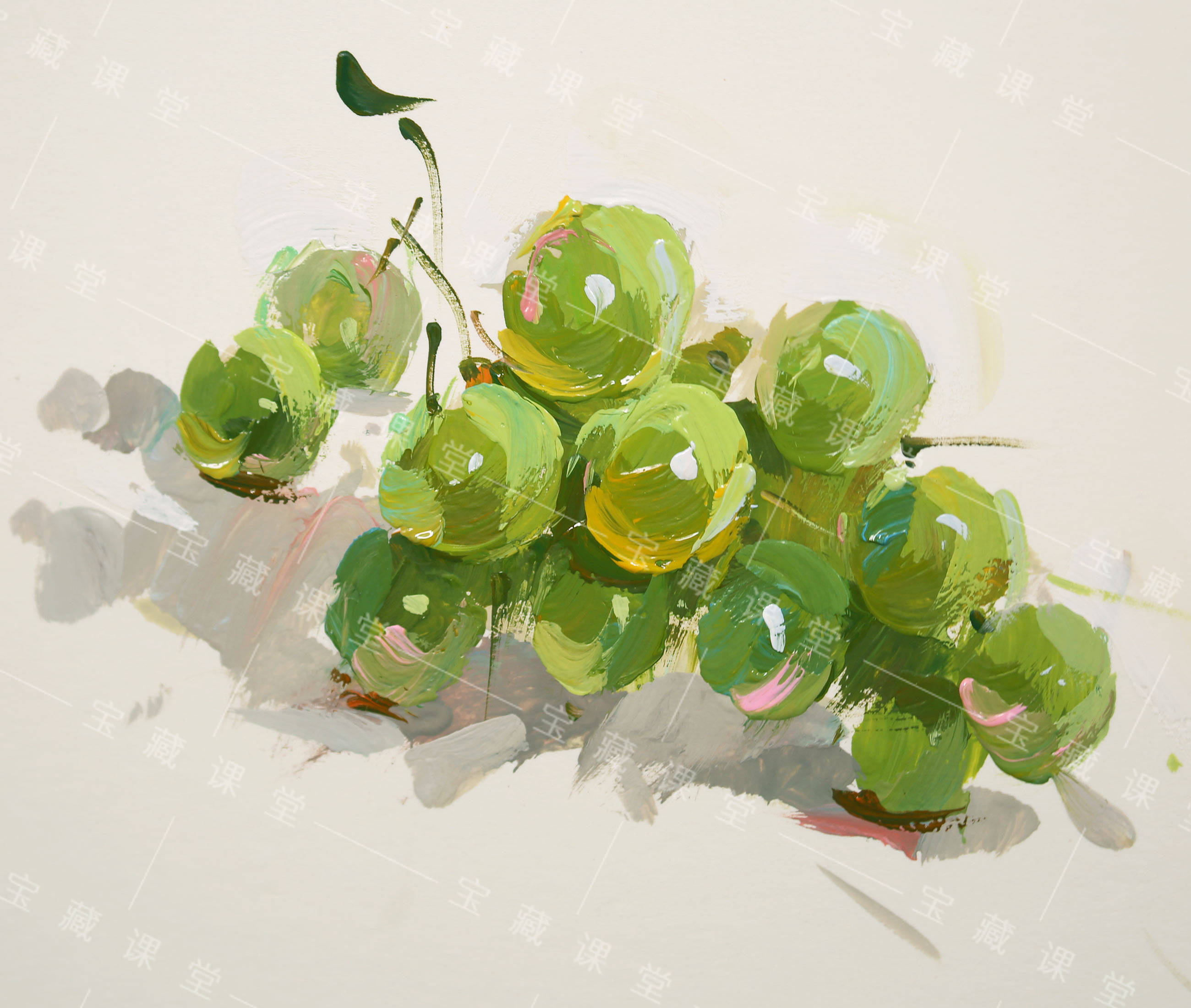 色彩单体——绿葡萄课程训练分享(附视频) 宝藏美术网校