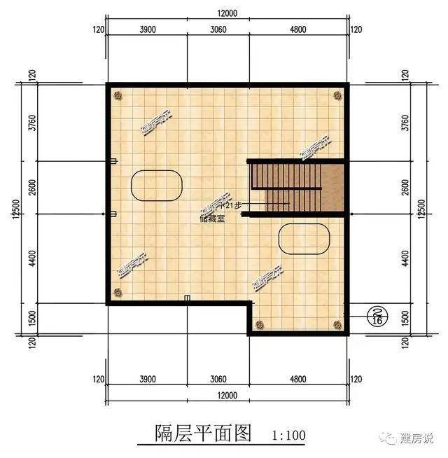 079米 品牌:建房说 别墅图纸编号:jf20690,主体毛坯参考造价:32