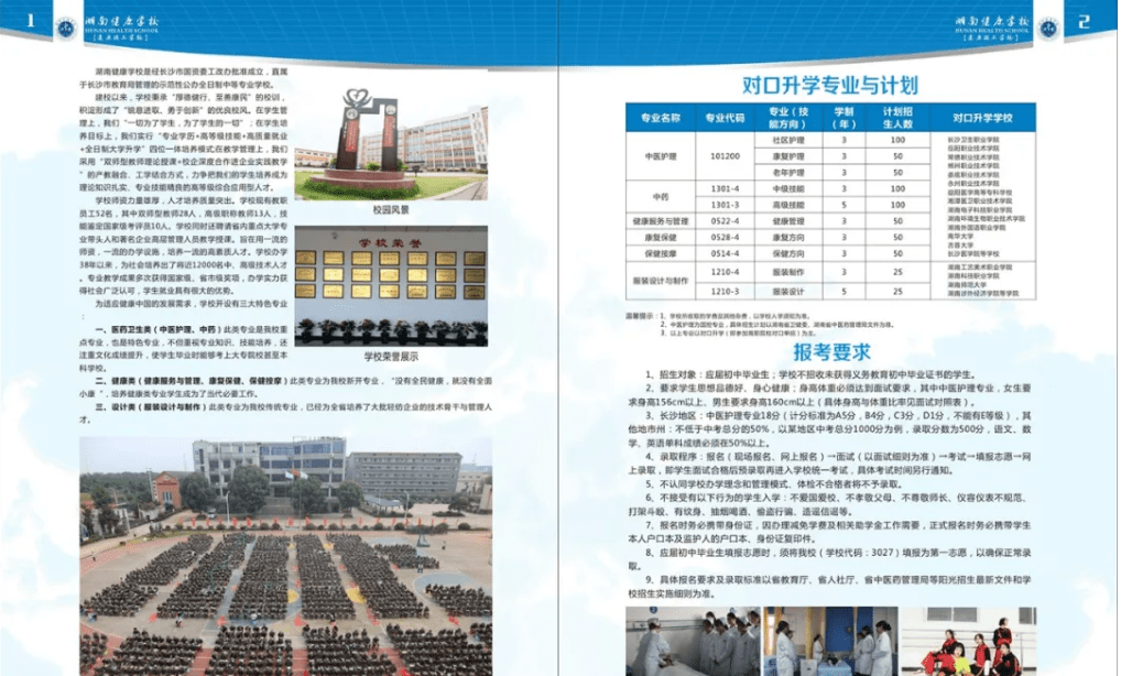 湖南健康学校2021年招生简章